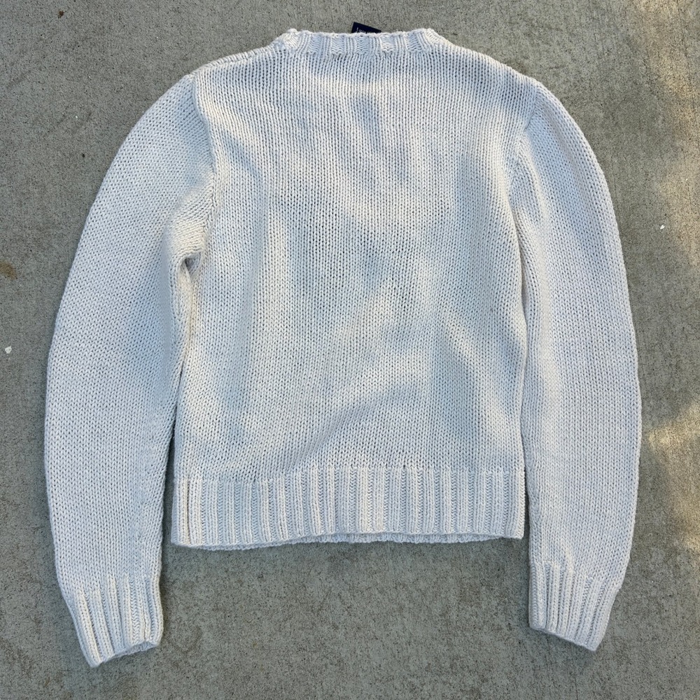 Ralph Lauren Sport Cashmere Dog Sweater Size M Women's Cream Vintage Preppy - Picture 5 of 6